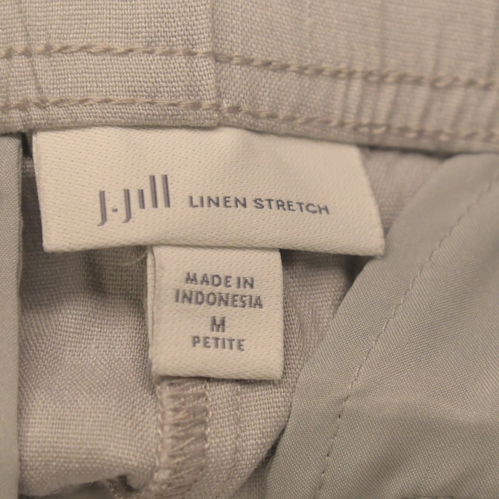 J.Jill Women's Medium Petite Gray Linen Blend Pull On Ankle Pants 32x24 - Picture 3 of 7
